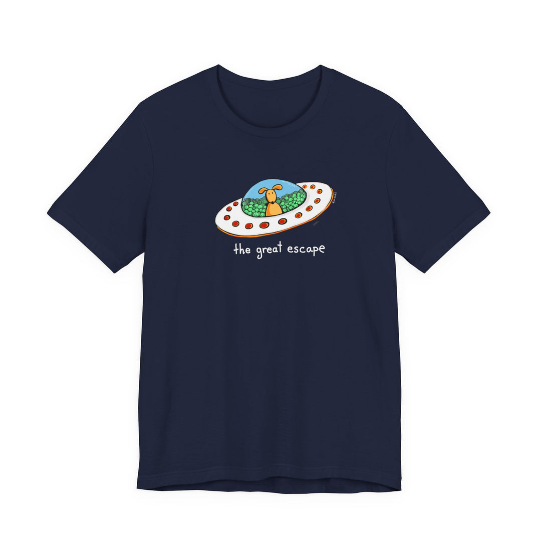 The Great Escape Dog in UFO Unisex Soft Cotton T-Shirt