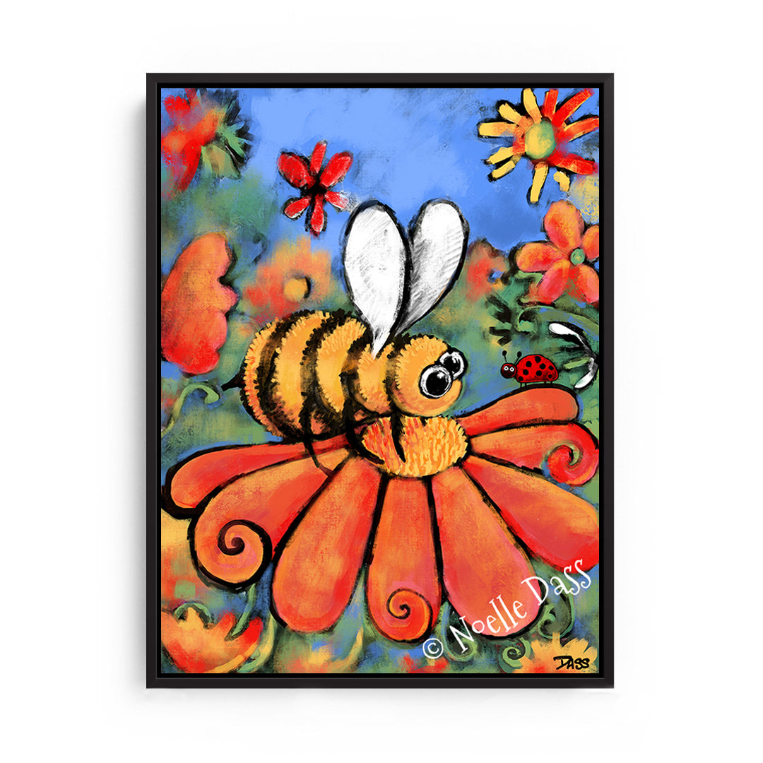 A Bee's Day Out Canvas / 11x14 / Black Floating Frame