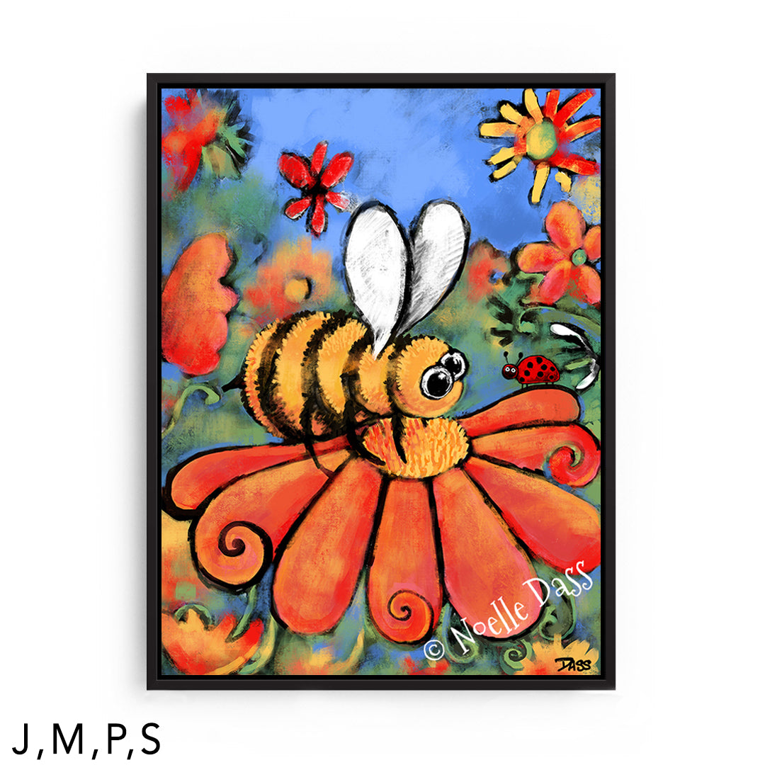 A Bee's Day Out S: Framed Canvas - Black 30x40 in.