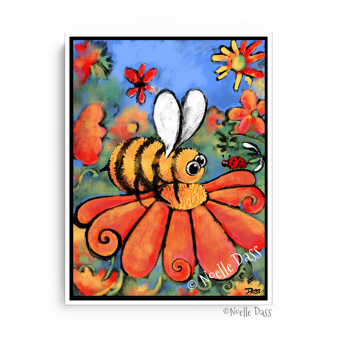 A Bee's Day Out Canvas / 11x14 / White Floating Frame