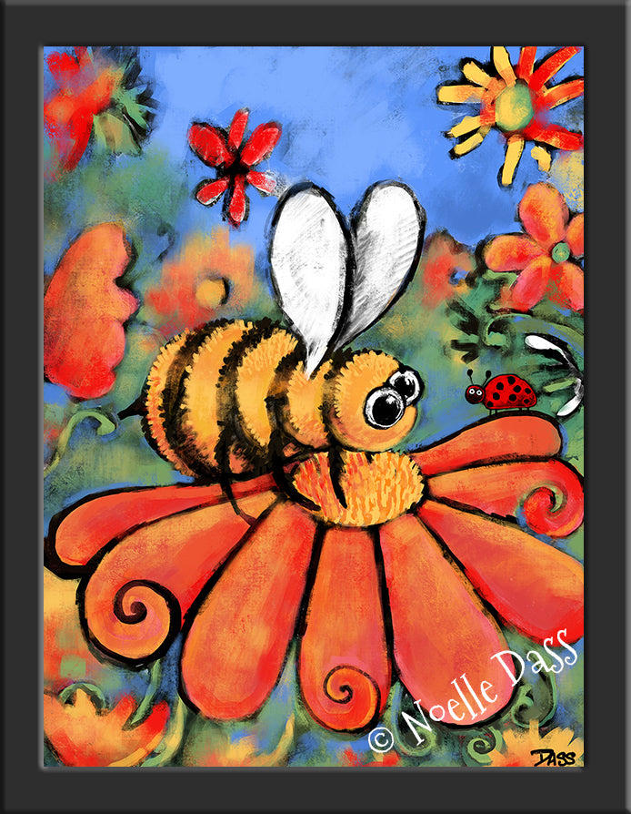 A Bee's Day Out Paper / 6x8 / Framed