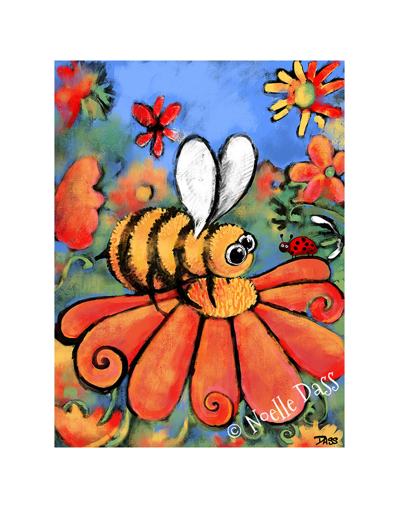 A Bee's Day Out Paper / 11x14 with white border/image is 8x10 / Unframed