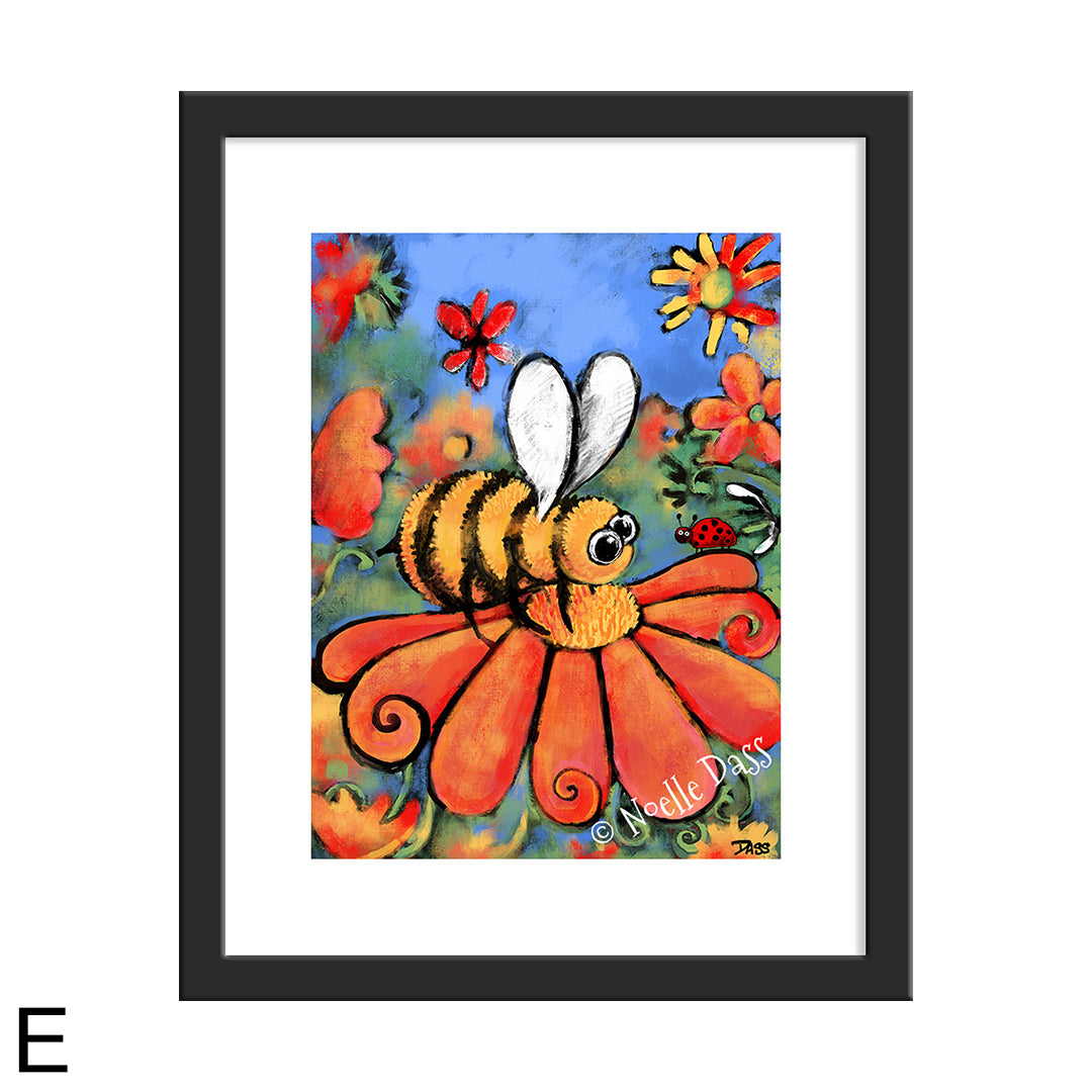 A Bee's Day Out E. Framed 11x14 paper with white border