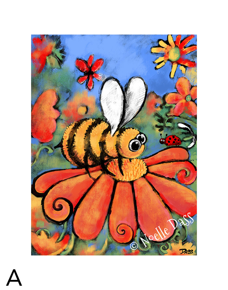 A Bee's Day Out A. 11x14 in. archival paper with white border - image is 8x10