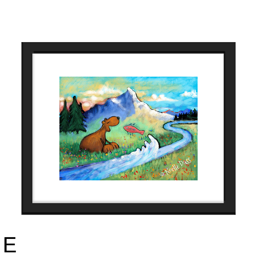 A Meditation on Perspective 11x14 matted art print in a black frame by Noelle Dass