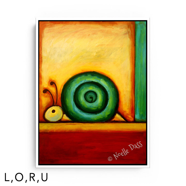 Absolute Snail U: Framed Canvas - White 30x40 in.