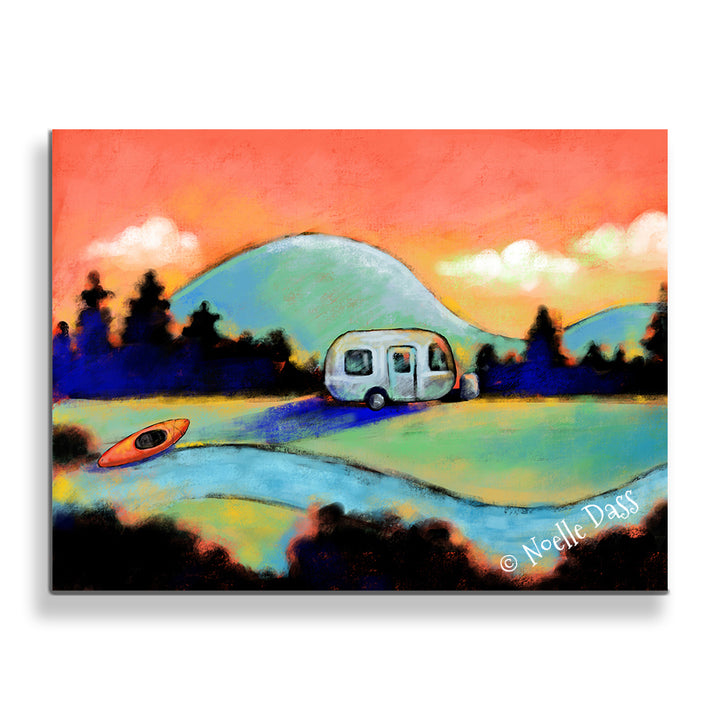 Airstream and Kayak Dreams Canvas / 11x14 / Unframed