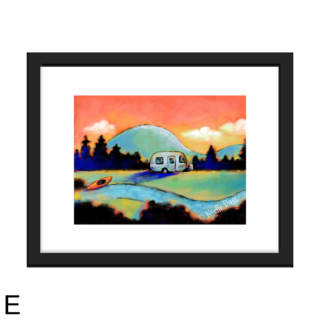Airstream and Kayak Dreams E. Framed 11x14 paper with white border