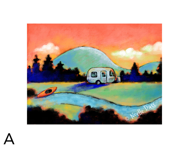 Airstream and Kayak Dreams A. 11x14 in. archival paper with white border - image is 8x10