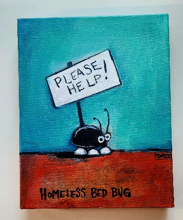 Original Homeless Bed Bug 8x10 Canvas