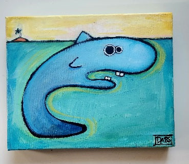 Original Who Peed in My Water? 8x10 inch Shark