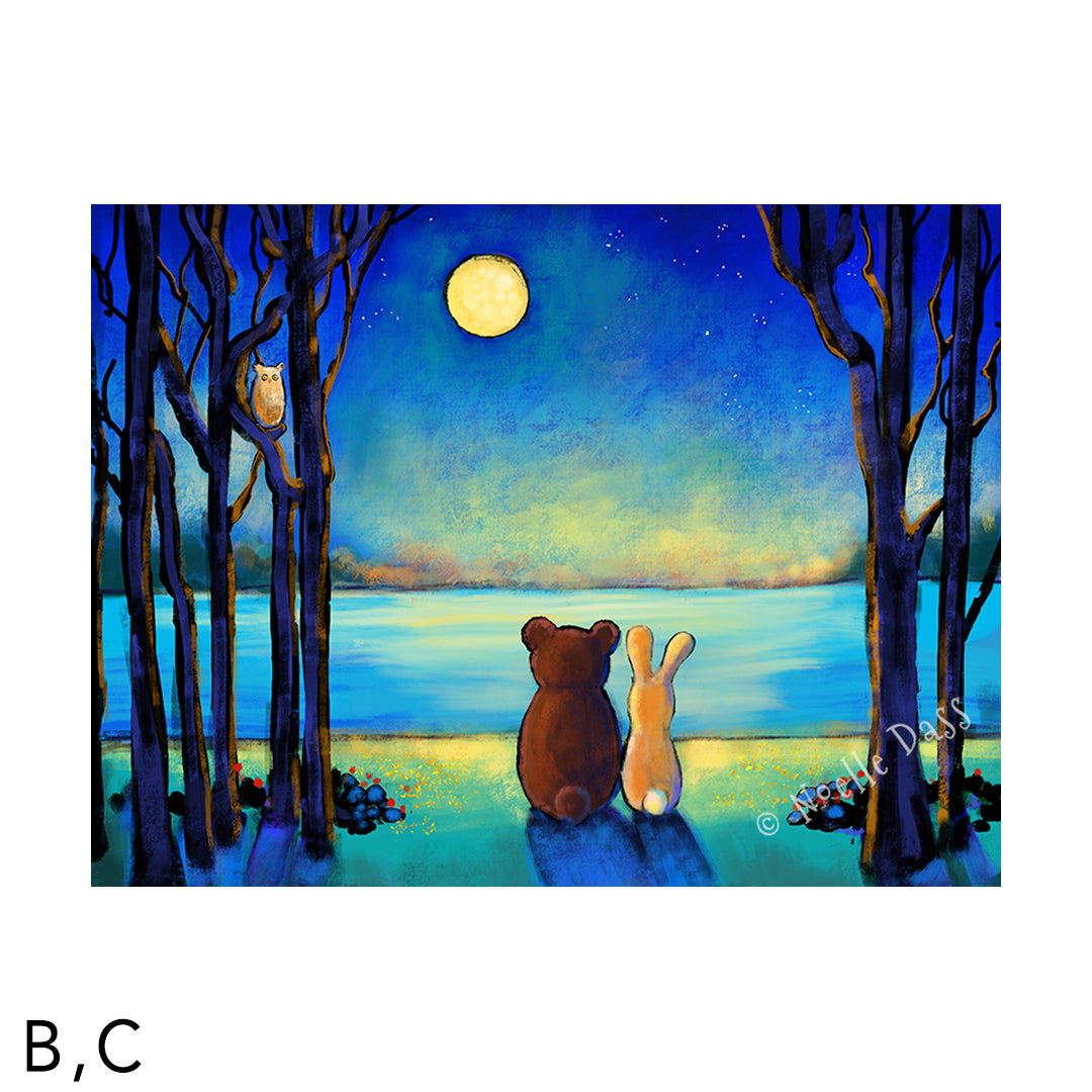 Moonlight Friends archival paper art print by Noelle Dass
