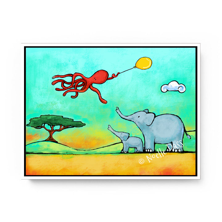 The Big Adventure (sequel to Octopus Possibility) Canvas / 11x14 / White Floating Frame