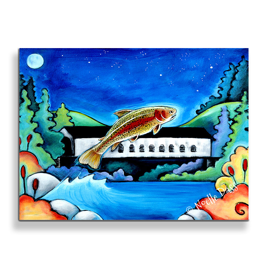 Catch me if you can! Fish Art Canvas / 11x14 / Unframed