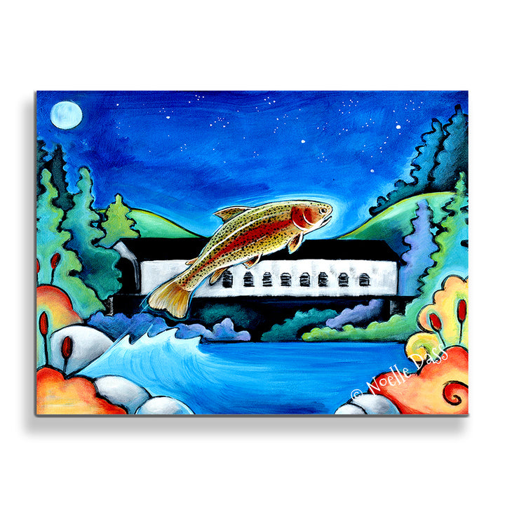 Catch me if you can! Fish Art Canvas / 11x14 / Unframed