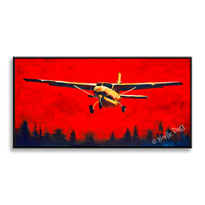 Into the Fire Cessna Caravan Prints Canvas / 15x30 / Black Floating Frame