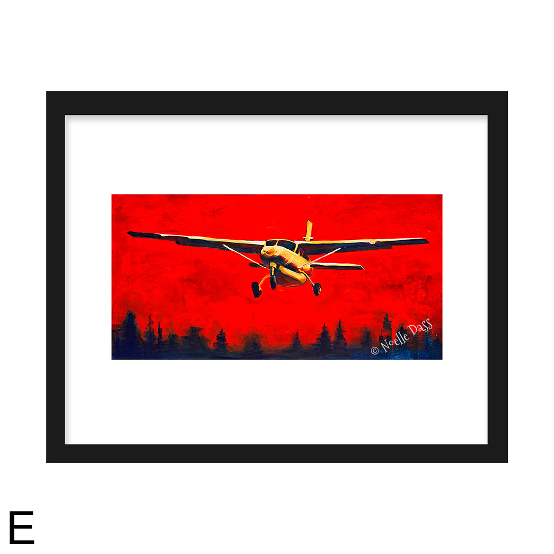 Into the Fire Cessna Caravan Prints E. Framed 11x14 paper with white border - imags is 5x10