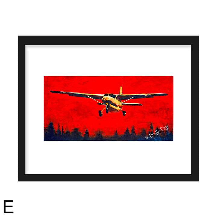 Into the Fire Cessna Caravan Prints E. Framed 11x14 paper with white border - imags is 5x10
