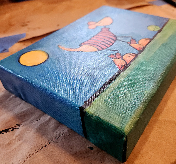 No Fetch Dog | Original 6x8 Acrylic on Canvas