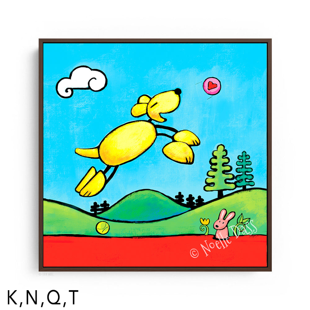 Follow Your Heart (Dog art from Be Who You Are Book) T. Framed Canvas Brown 16x16 in.