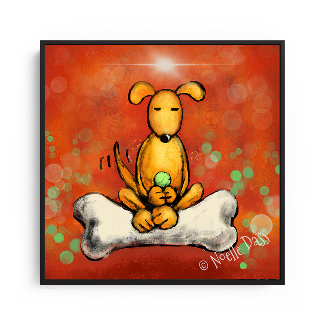 DOGGIE-LIGHTENMENT Canvas / 30x30 / Black Floating Frame