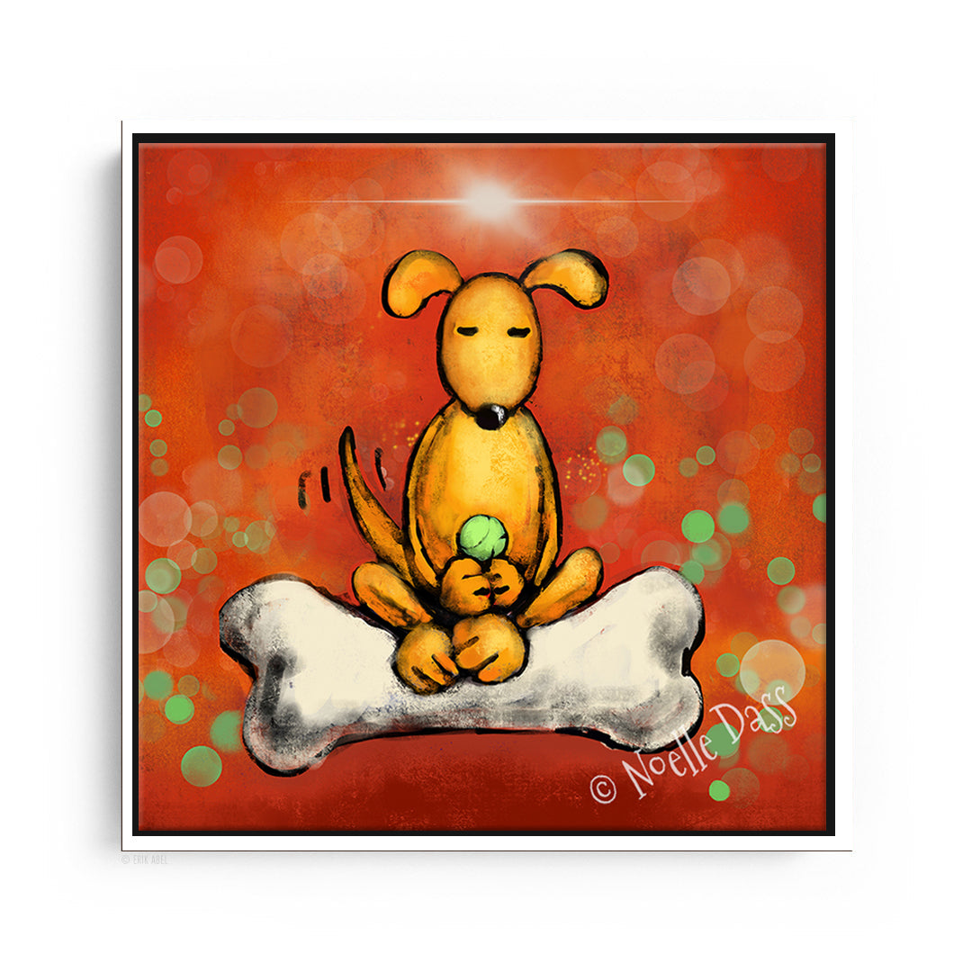 DOGGIE-LIGHTENMENT Canvas / 30x30 / White Floating Frame