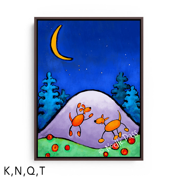 Doggie Playtime T: Framed Canvas - Brown 30x40 in.