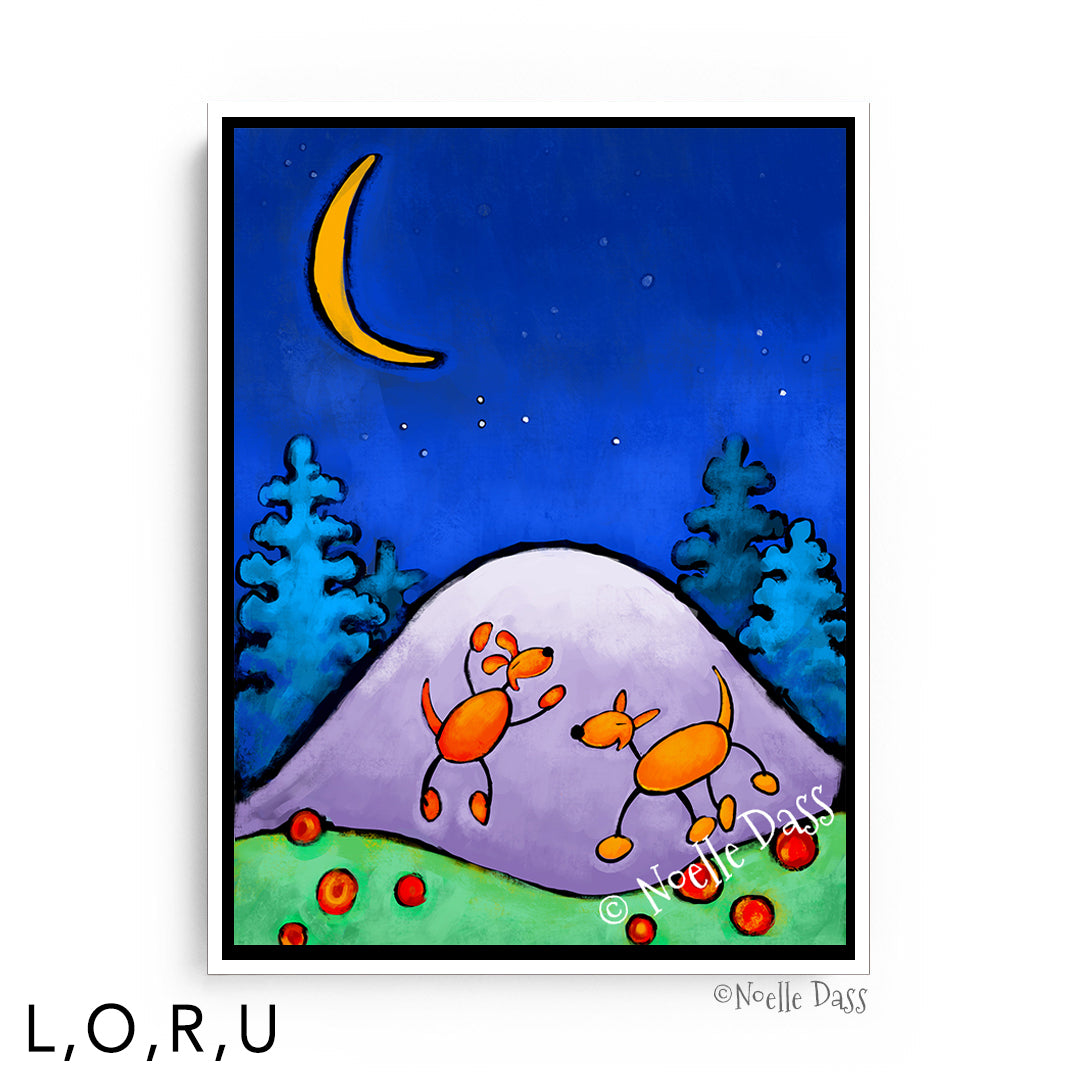 Doggie Playtime U: Framed Canvas - White 30x40 in.