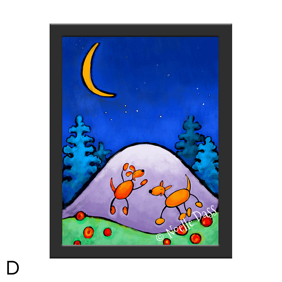 Doggie Playtime D. Framed 6x8 in. paper