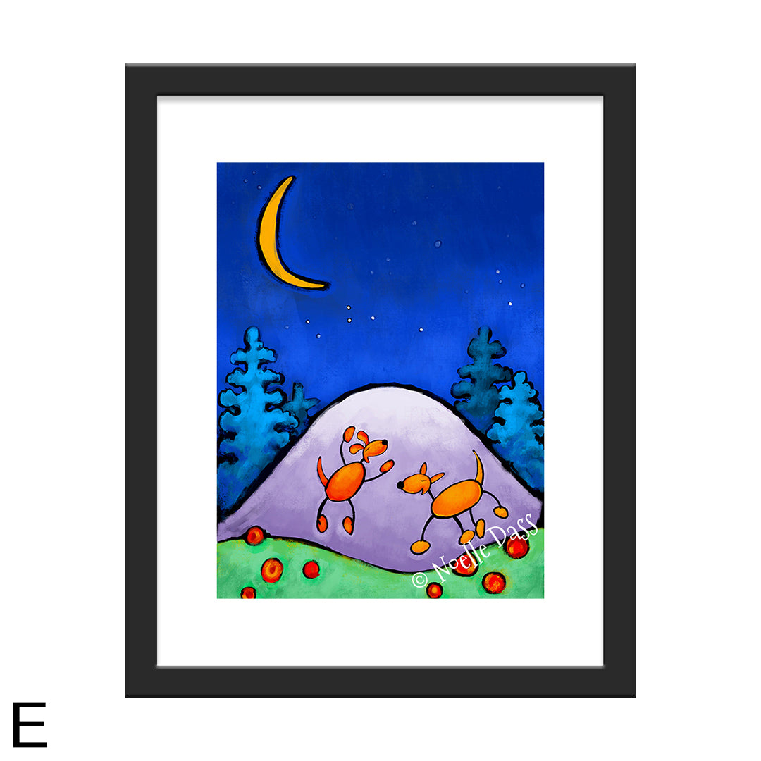 Doggie Playtime E. Framed 11x14 paper with white border