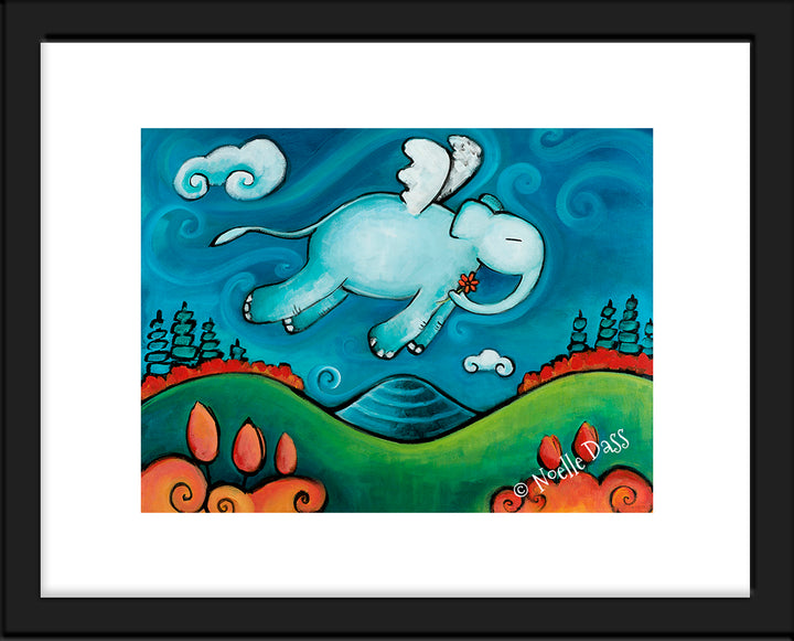 Looking for you Elephant Art Paper / 11x14 with white border/image is 8x10 / Black Frame