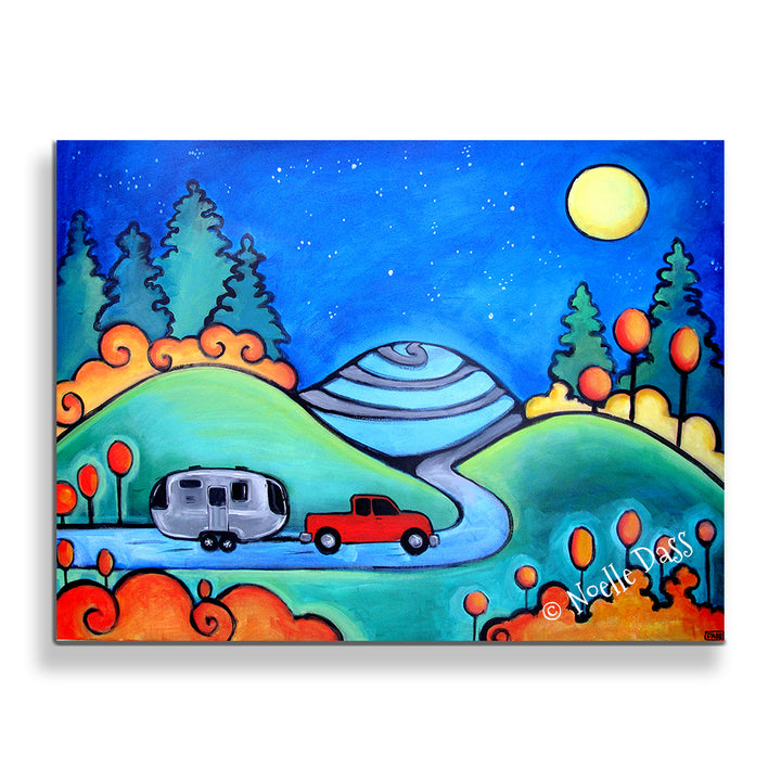 Follow Your Dreams Camping Airstream Art Canvas / 11x14 / Unframed