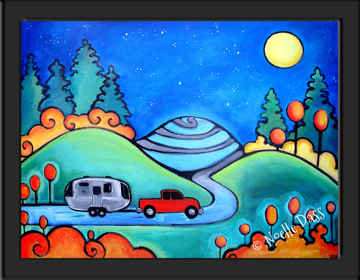 Follow Your Dreams Camping Airstream Art Paper / 6x8 / Framed