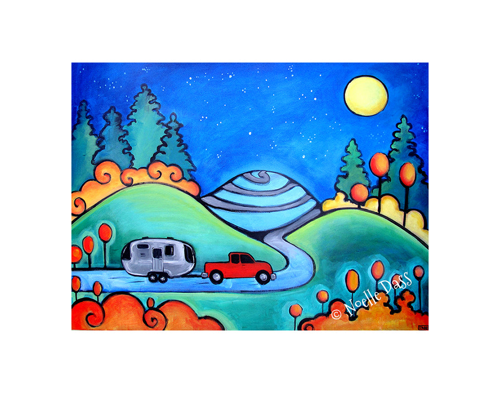 Follow Your Dreams Camping Airstream Art Paper / 11x14 with white border/image is 8x10 / Unframed