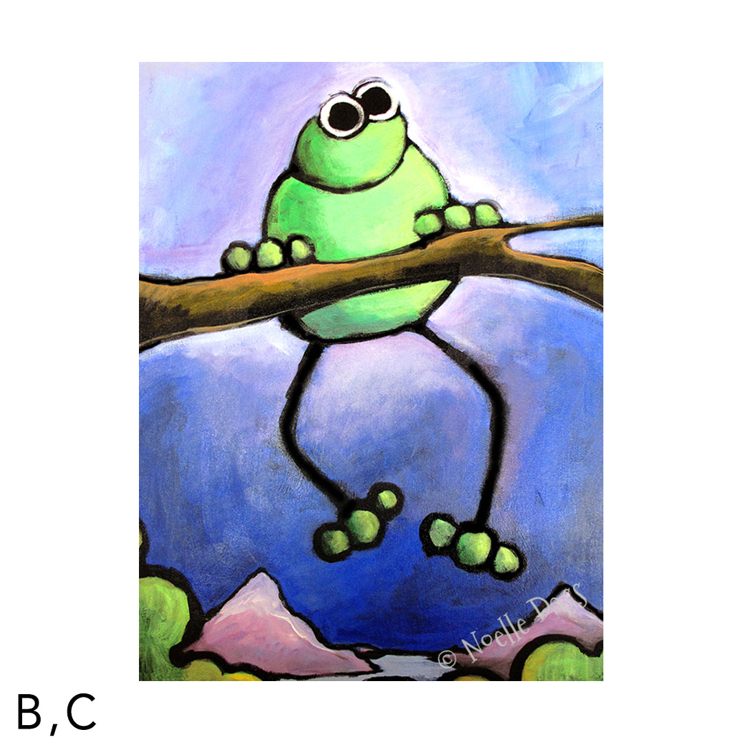 Frog Admiring View C. Archival Paper - Image is 18x24 in.