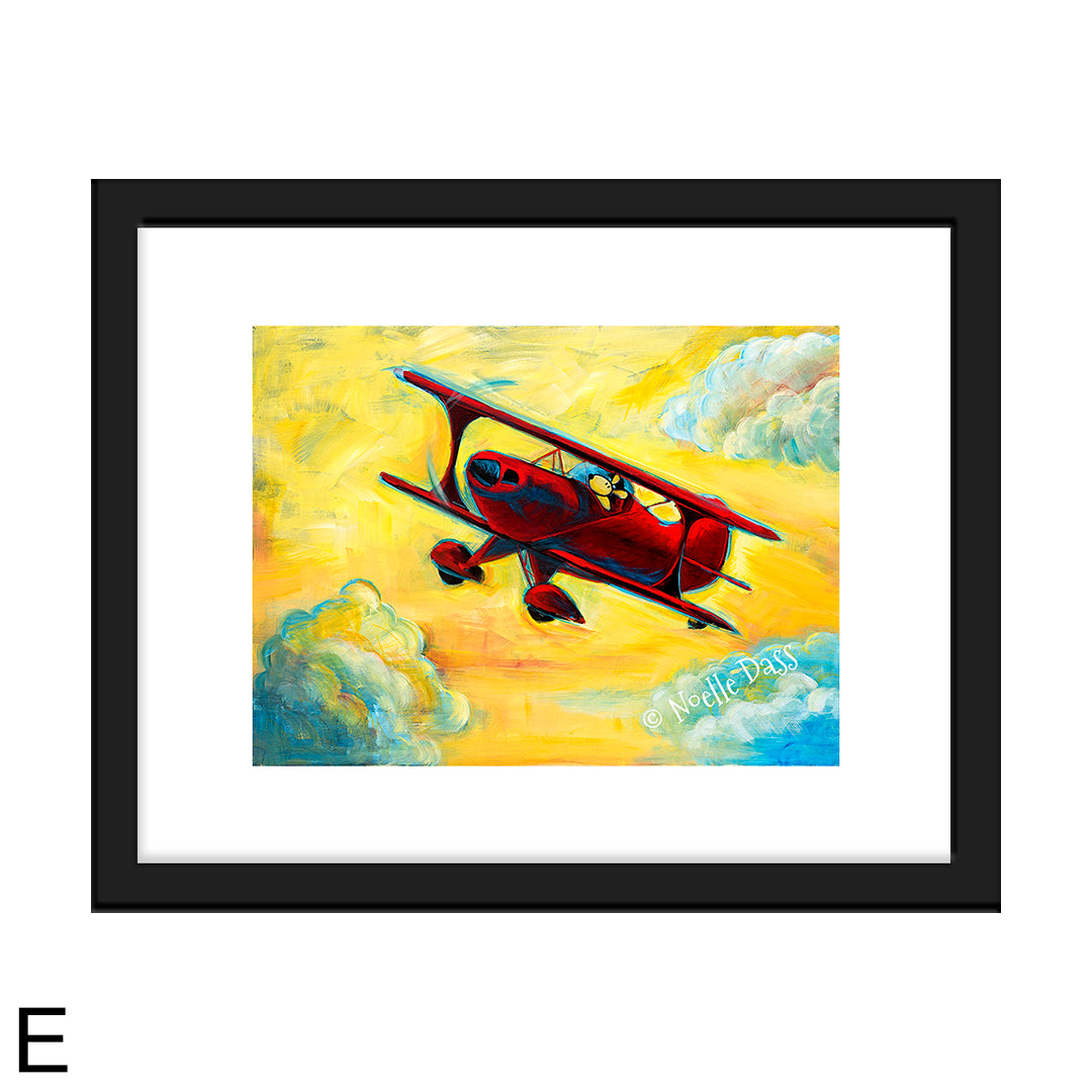 Fun in the Sky 11x14 matted art print in a black frame by Noelle Dass