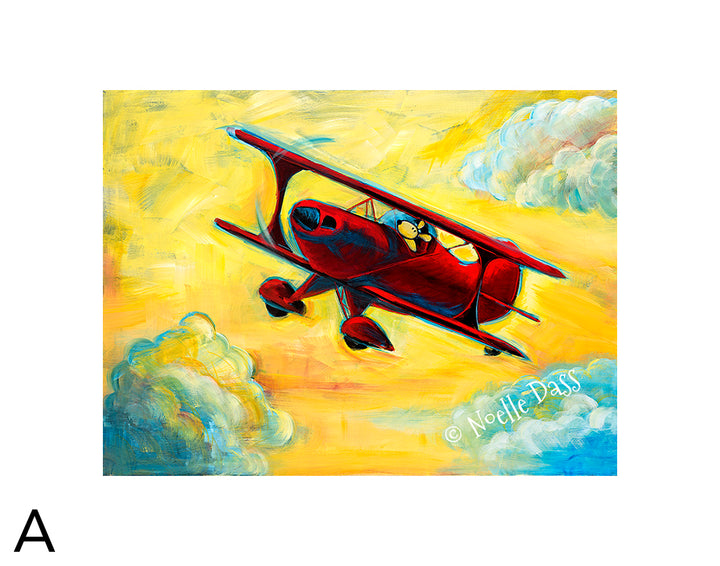 Fun in the Sky | Pitts Biplane | Pilot Dog Series A. 11x14 in. archival paper with white border - image is 8x10