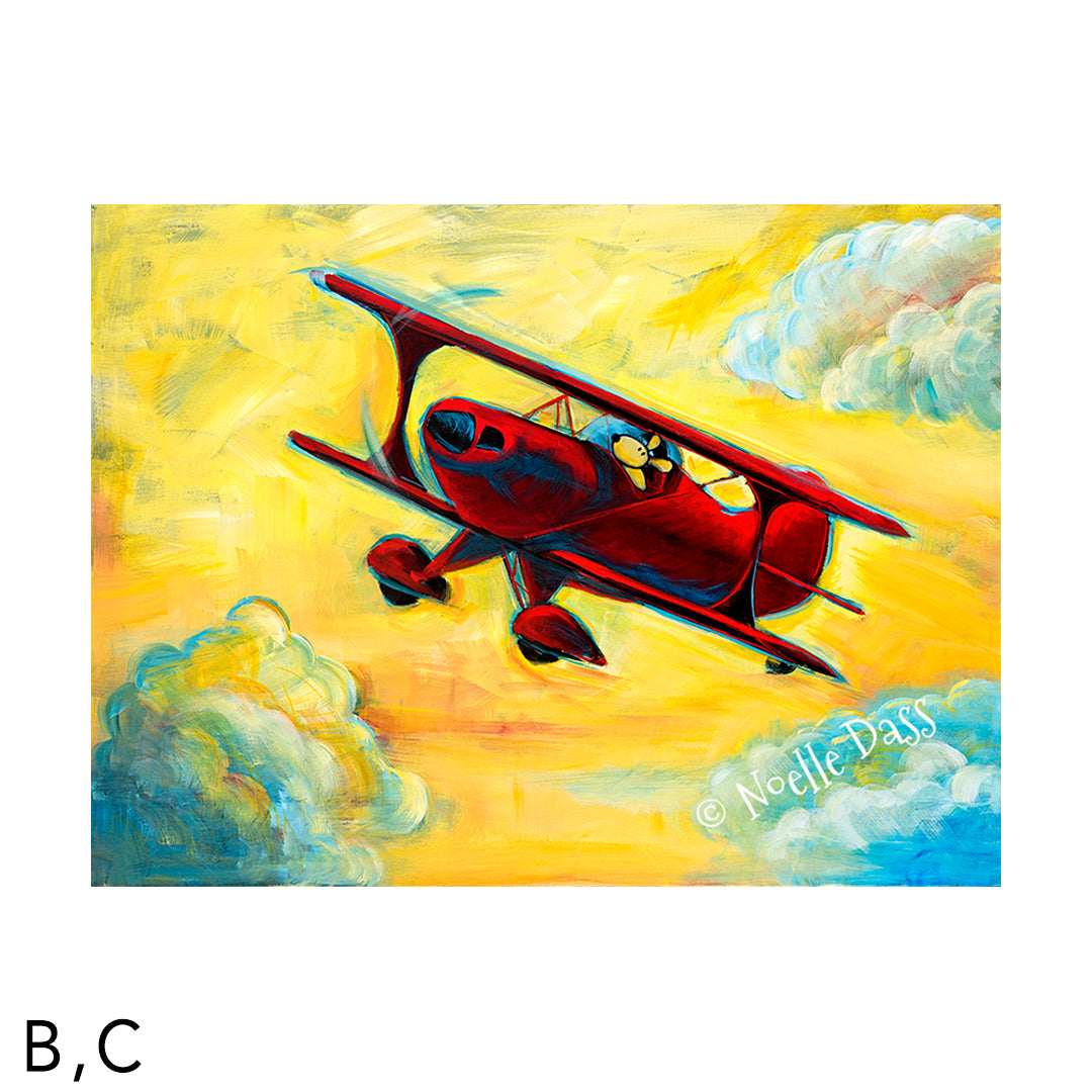 Fun in the Sky | Pitts Biplane | Pilot Dog Series C. Archival Paper - Image is 18x24 in.