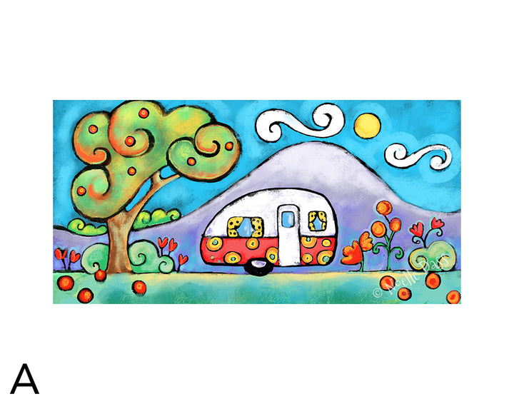 Camper Fun A. 11x14 in. archival paper with white border - image is 5.5x11.5