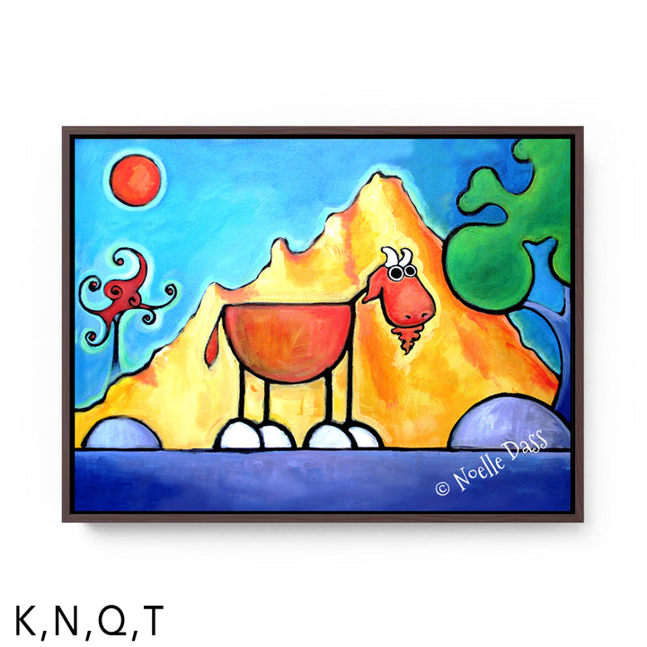 Get Your Goat On! T: Framed Canvas - Brown 30x40 in.