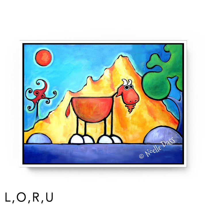 Get Your Goat On! U: Framed Canvas - White 30x40 in.