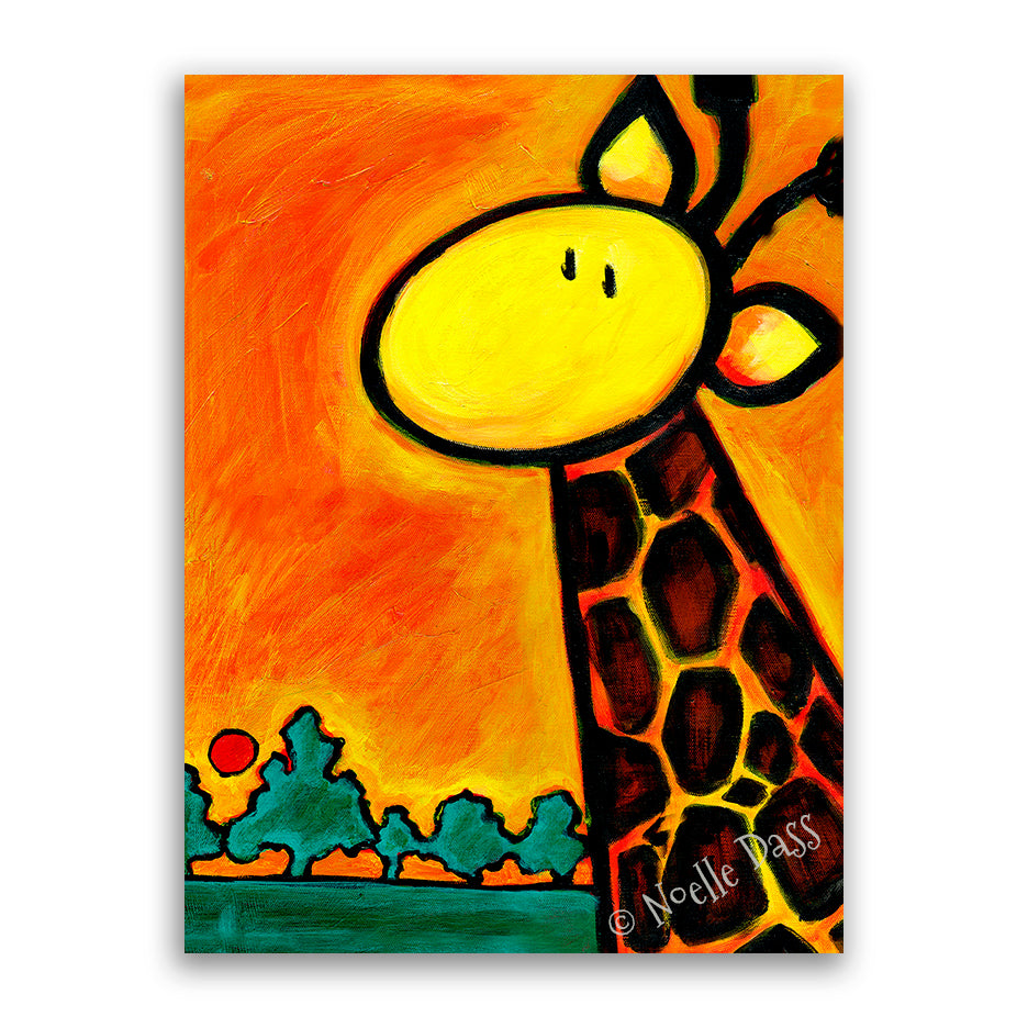 Giraffescape (Giraffe Art) Canvas / 11x14 / Unframed