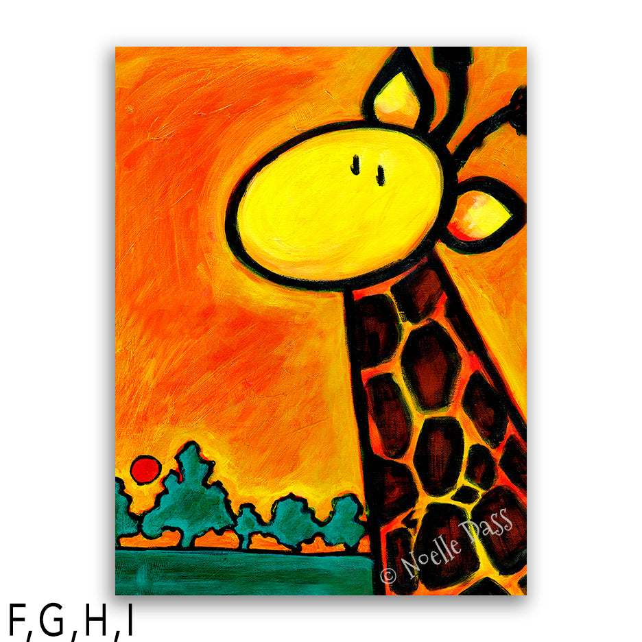 Giraffescape (Giraffe Art) I: Canvas 30x40 in.