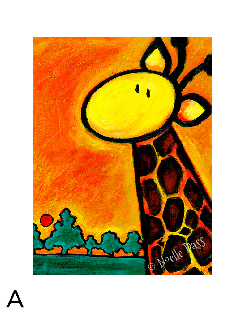 Giraffescape (Giraffe Art) A. 11x14 in. archival paper with white border - image is 8x10