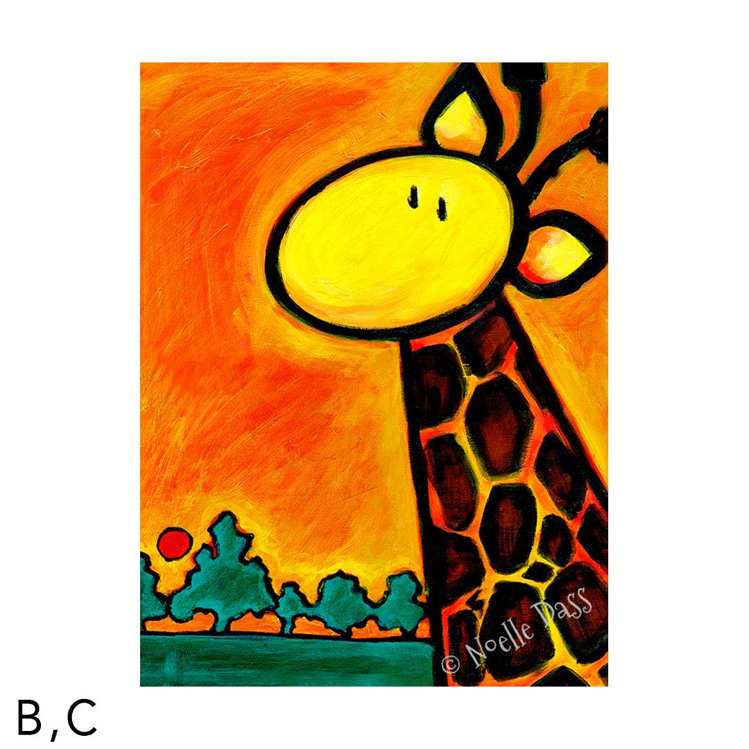 Giraffescape (Giraffe Art) C. Archival Paper - Image is 18x24 in.
