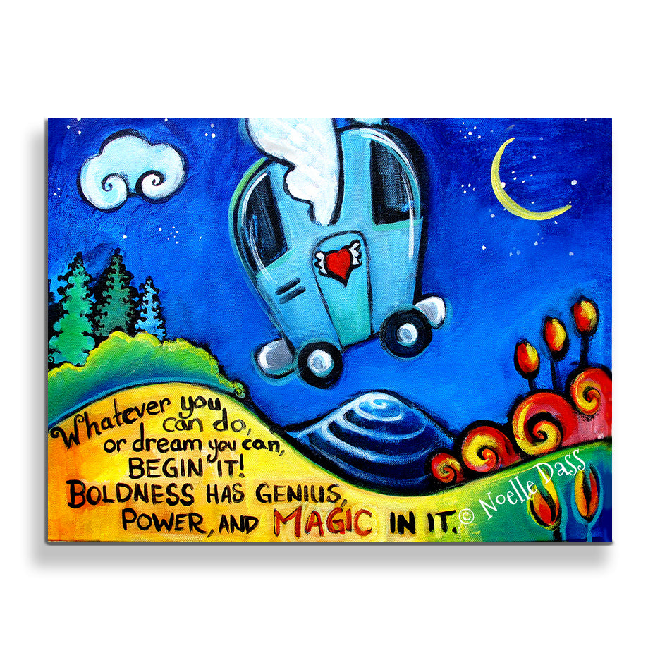 Boldness has Magic in It Goethe Quote with airstream Canvas / 11x14 / Unframed