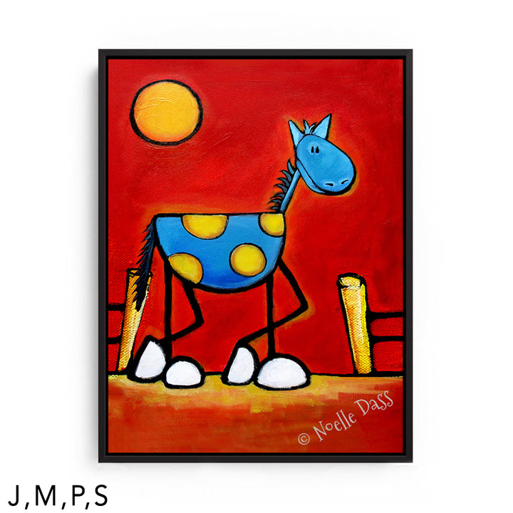 Don't Fence Me In! Horse Art S: Framed Canvas - Black 30x40 in.