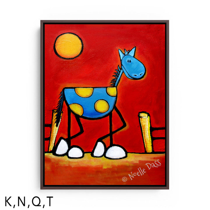 Don't Fence Me In! Horse Art T: Framed Canvas - Brown 30x40 in.