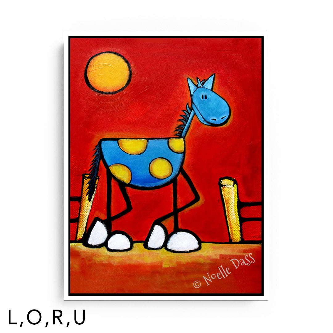 Don't Fence Me In! Horse Art U: Framed Canvas - White 30x40 in.