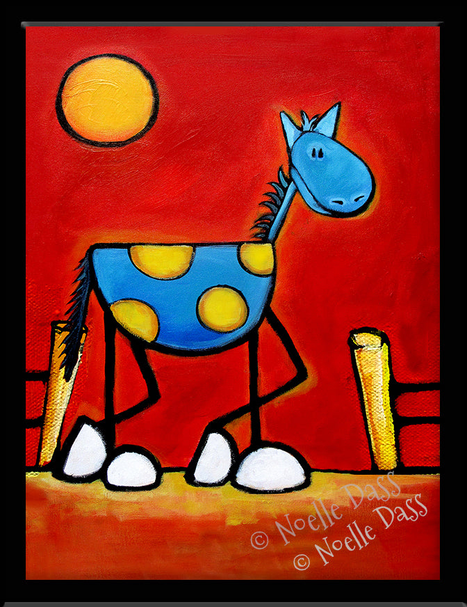 Don't Fence Me In! Horse Art Paper / 6x8 / Framed